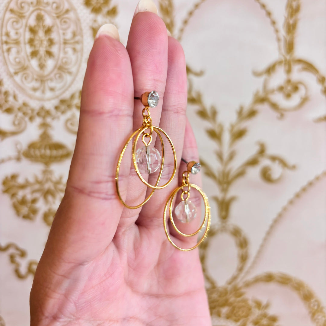 Round rhinestone earrings