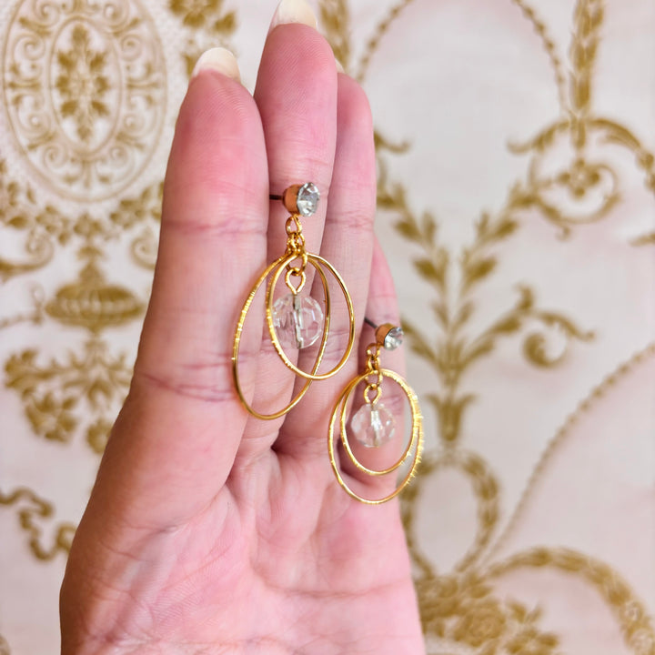 Round rhinestone earrings