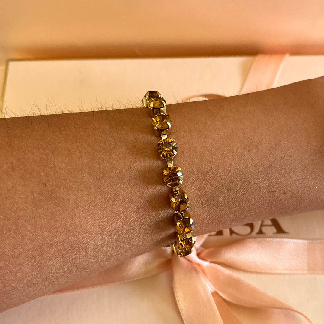 Intense topaz Swarovski crystals bracelet