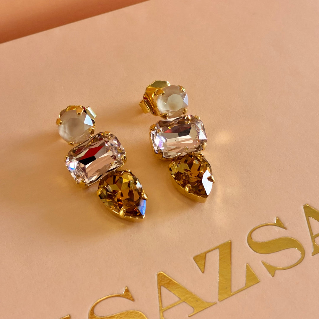 Bronze shades Swarovski crystals set