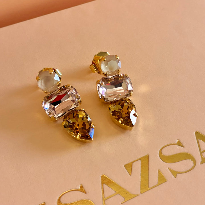 Bronze shades Swarovski crystals set