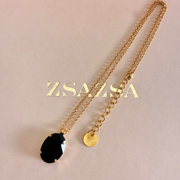 Oval preciosa crystals pendant