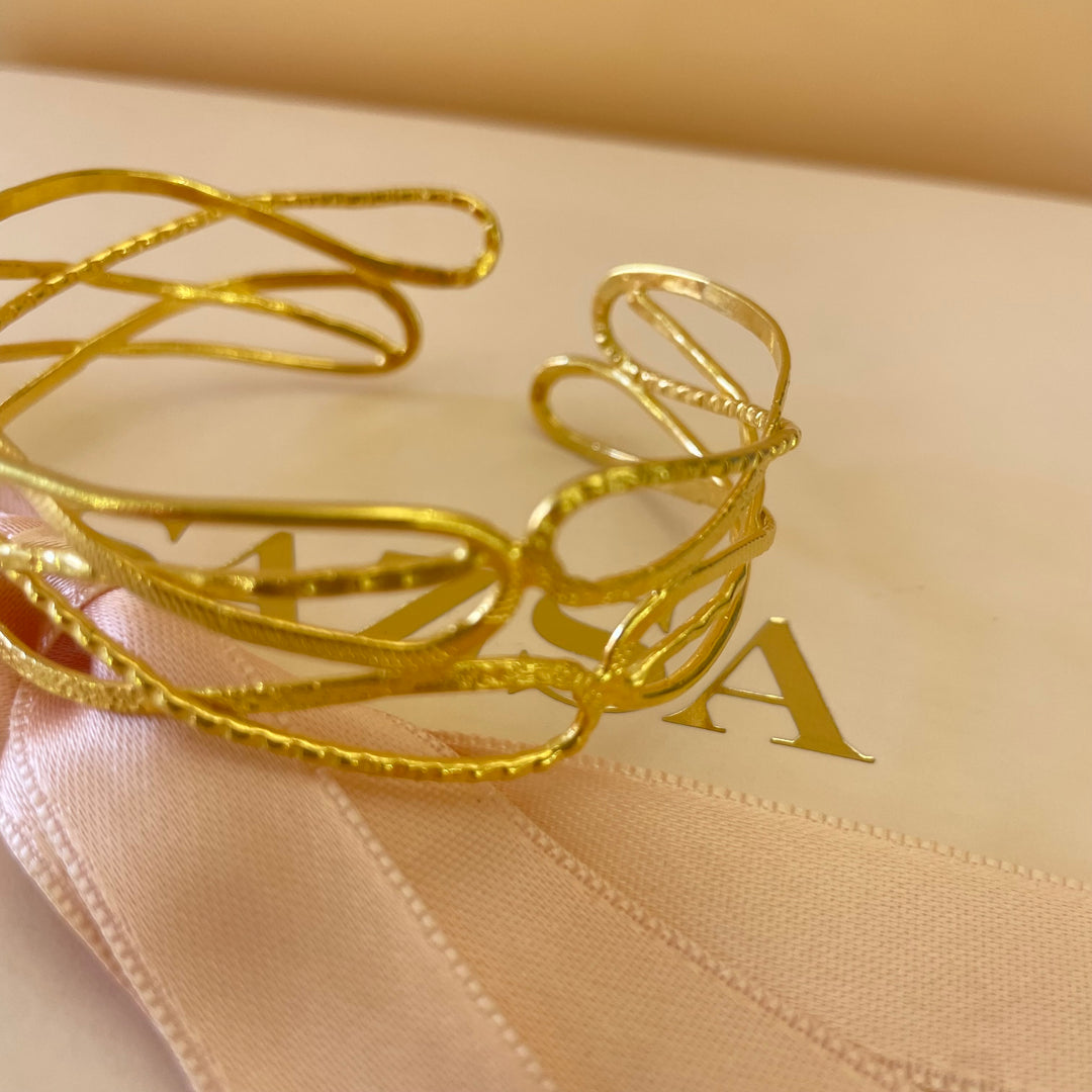 Twisted gold handmade set