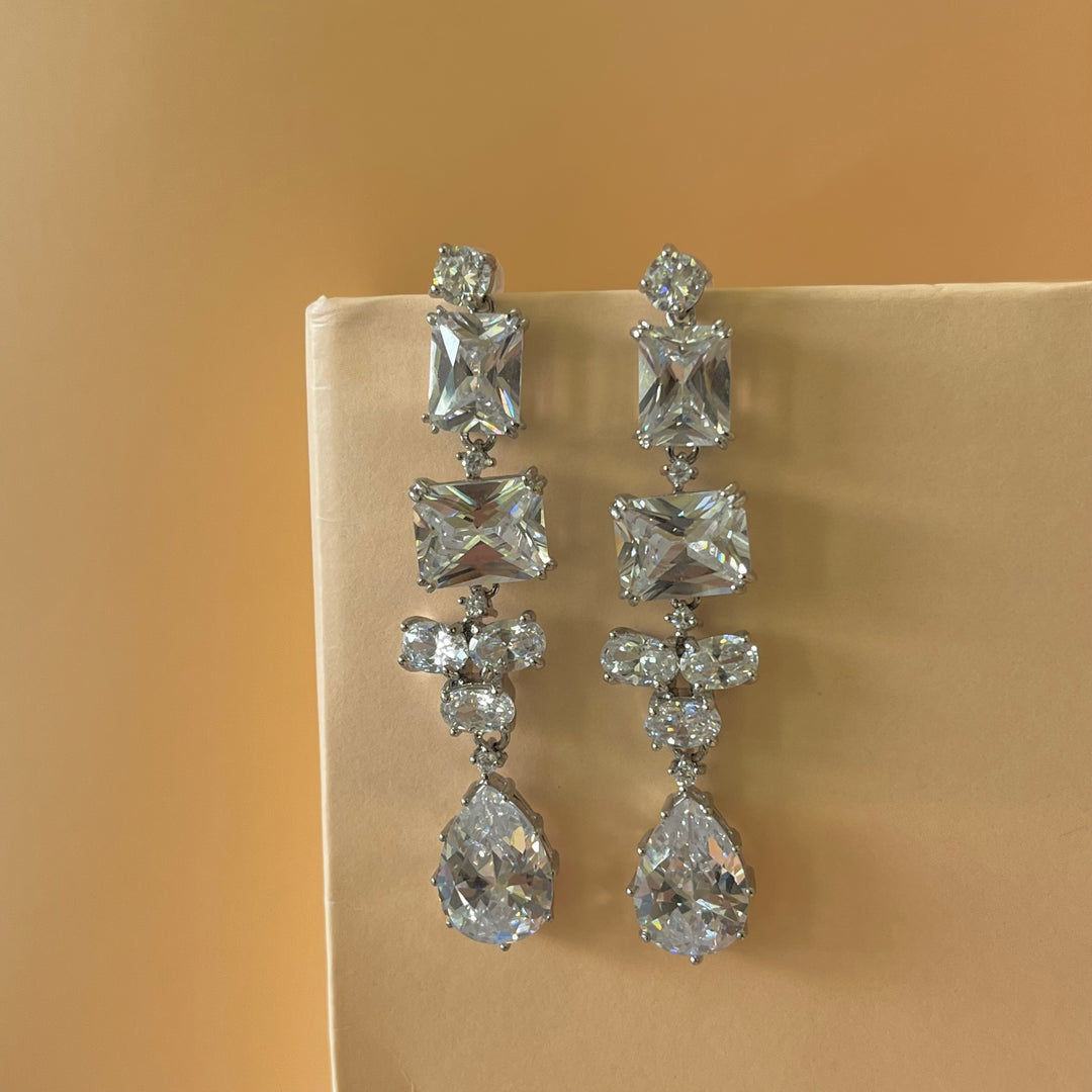 Silver zircone earrings