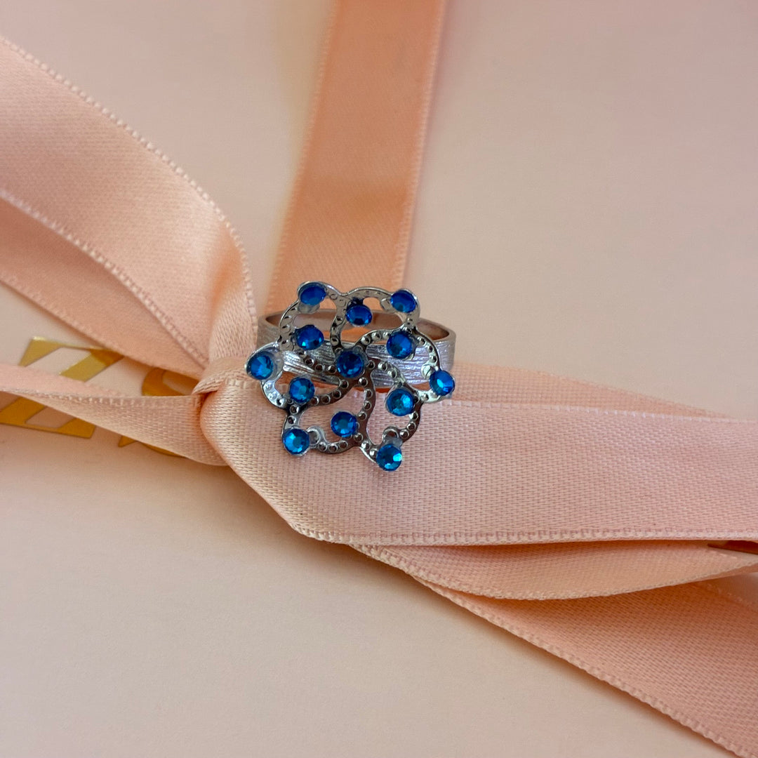 Handmade royal blue silver set