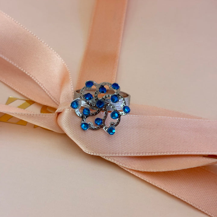 Handmade royal blue silver set