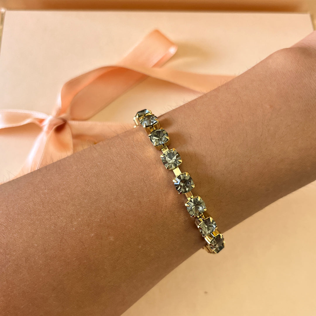 Grey Swarovski crystals bracelet