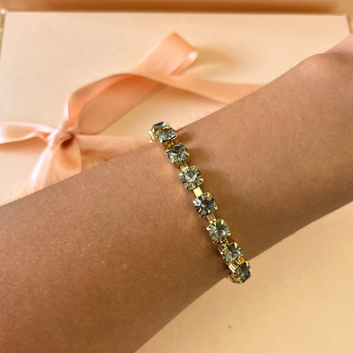 Grey Swarovski crystals bracelet
