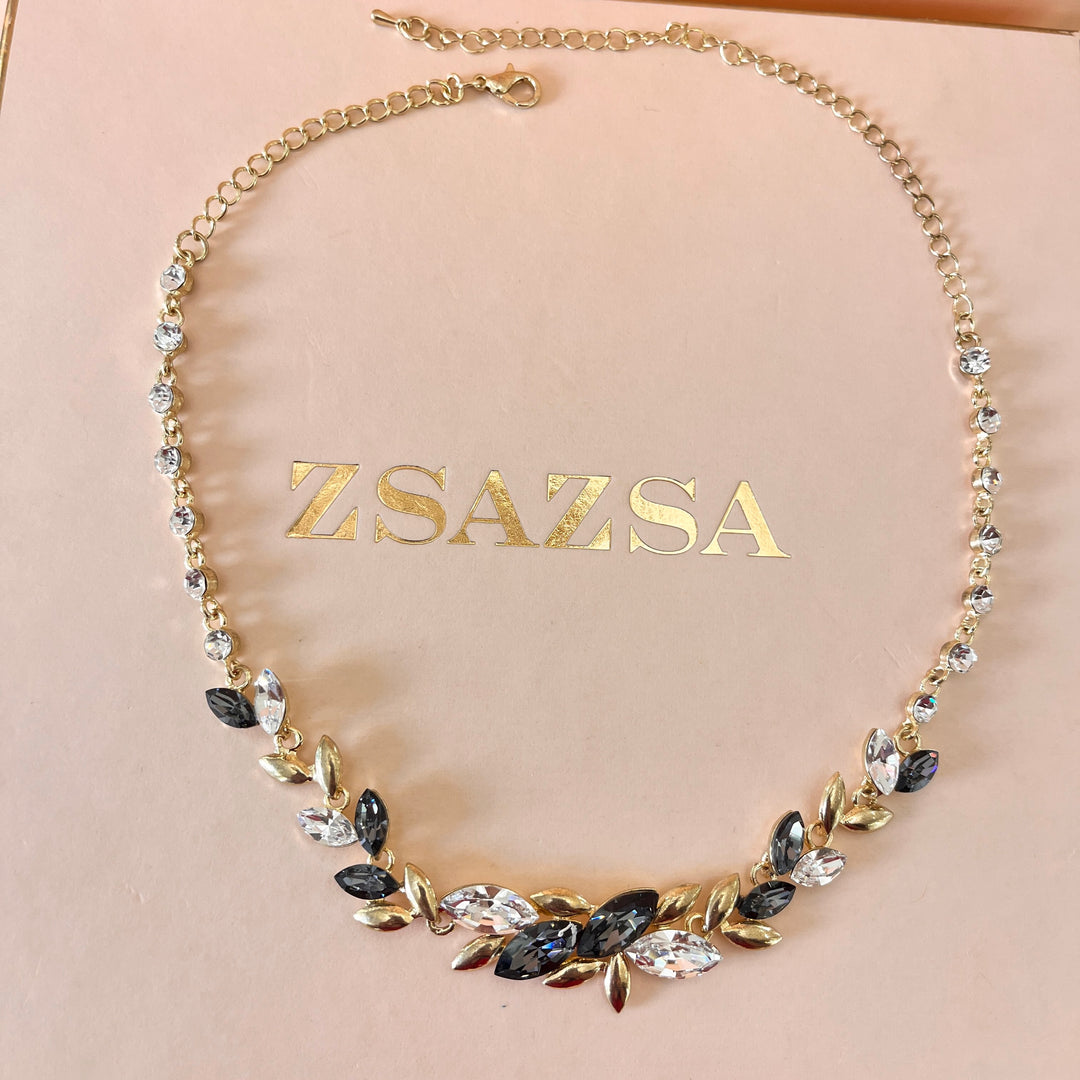 Marquise grey Swarovski crystals set