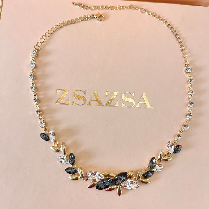 Marquise grey Swarovski crystals set