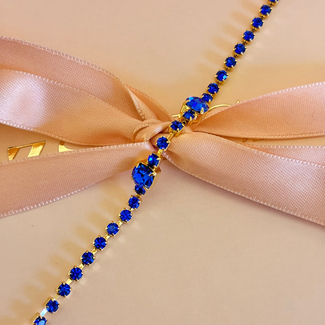 Royal blue Swarovski crystals bracelet