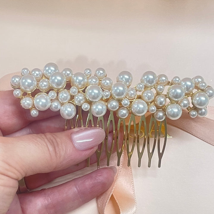 Pearl Cluster Hair Comb
