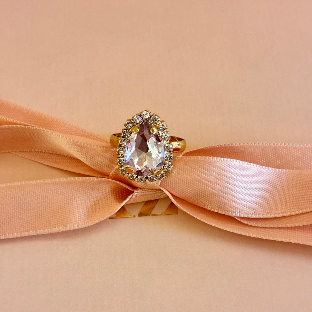 Teardrop lilac Preciosa Crystals gold plated set