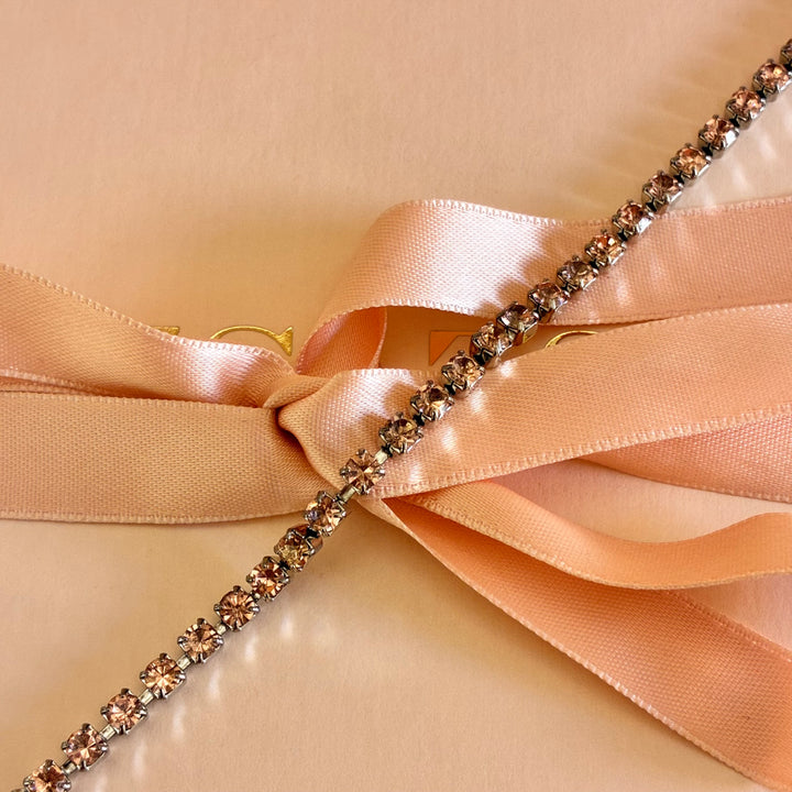 Dainty Peach Swarovski crystals bracelet