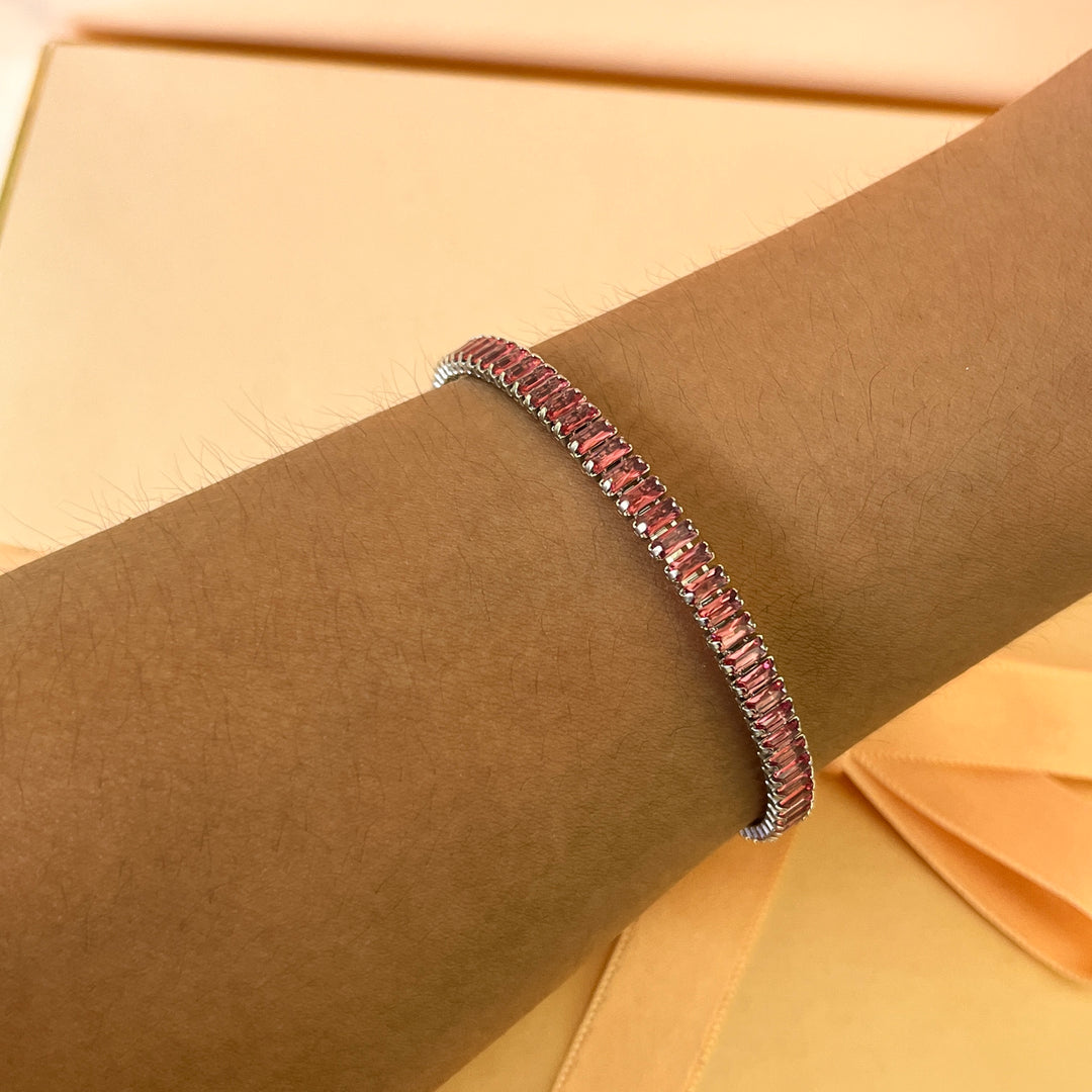 Magenta zircone bangle and ring