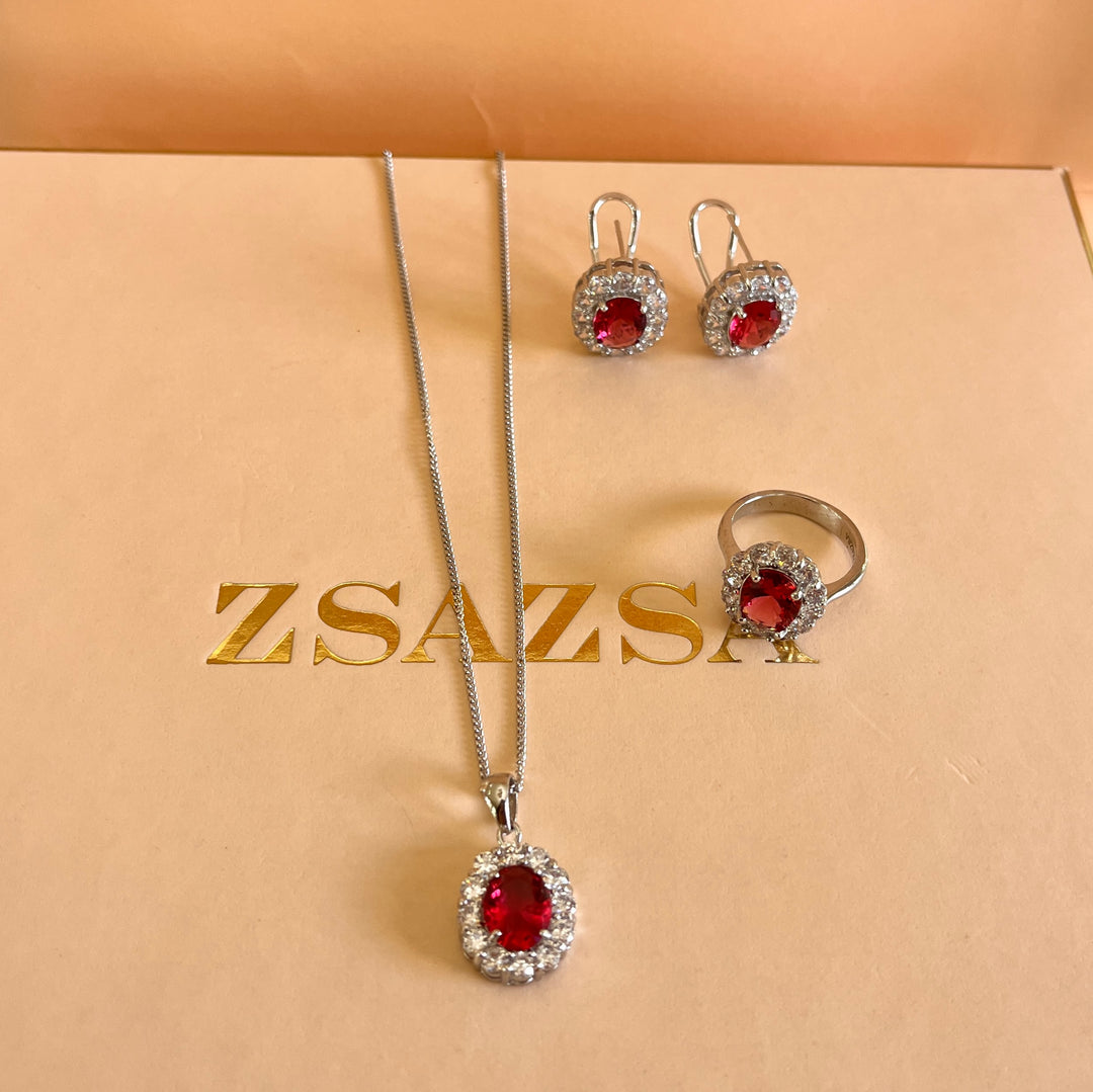 Magenta zircone set