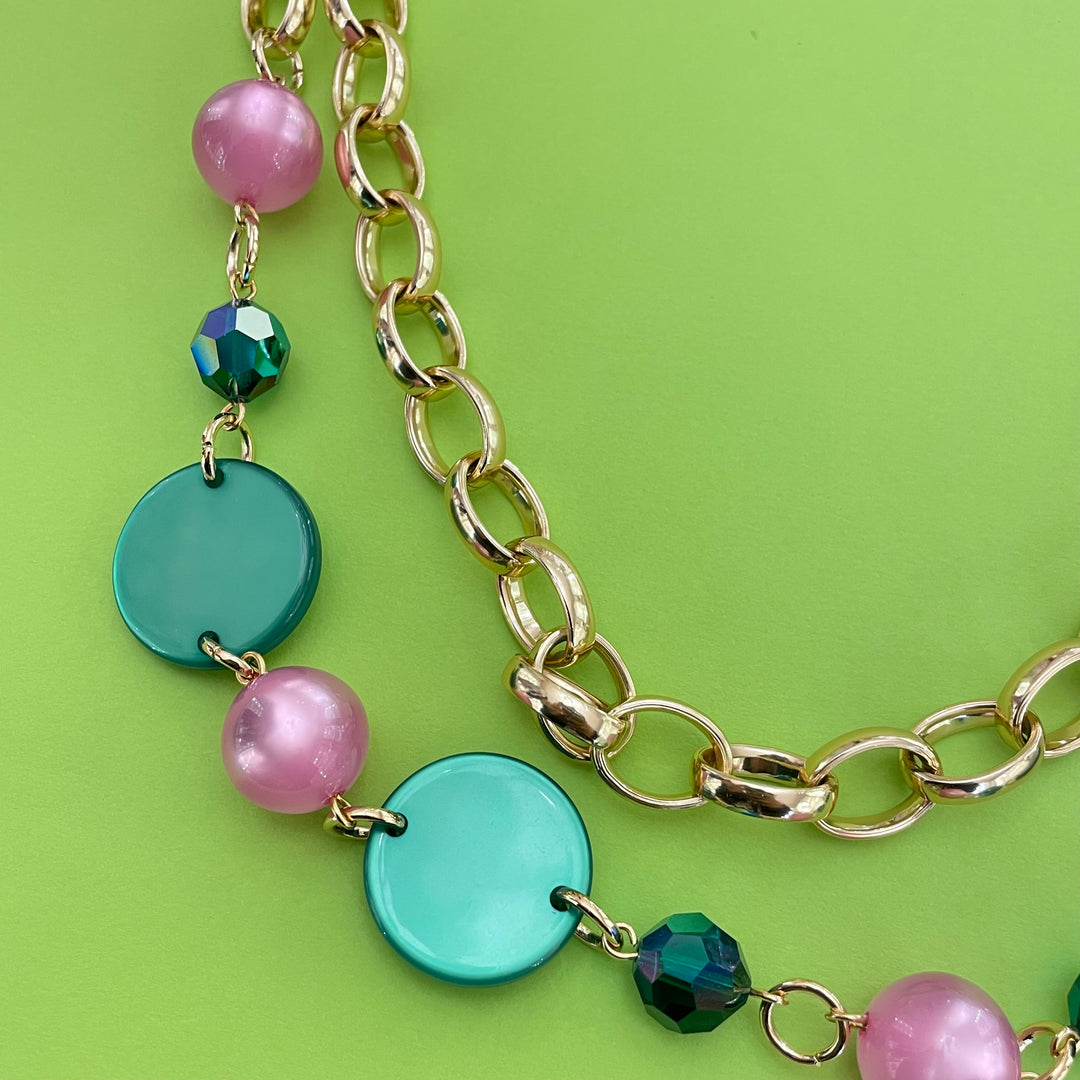 Silk cord with Swarovski crystals elements