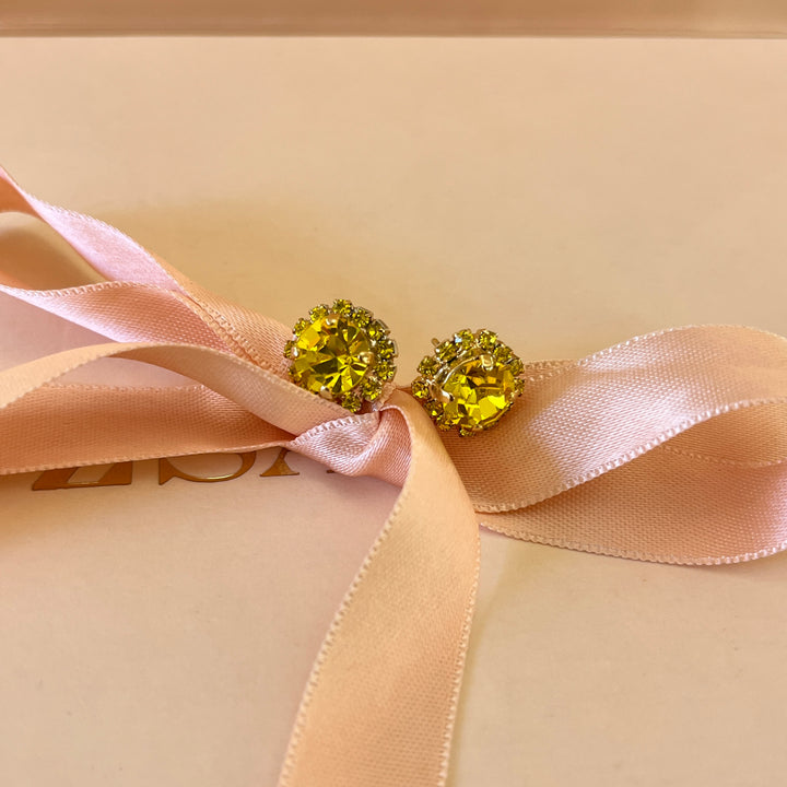 Yellow preciosa crystals studs