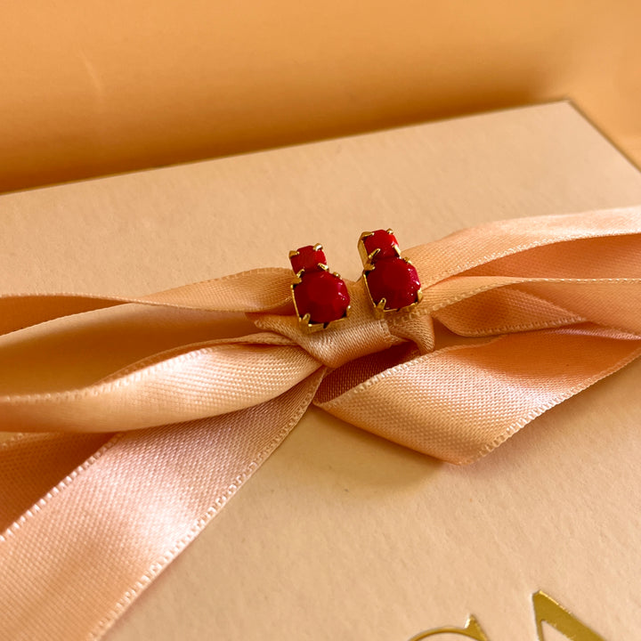 Light red Swarovski Crystals studs