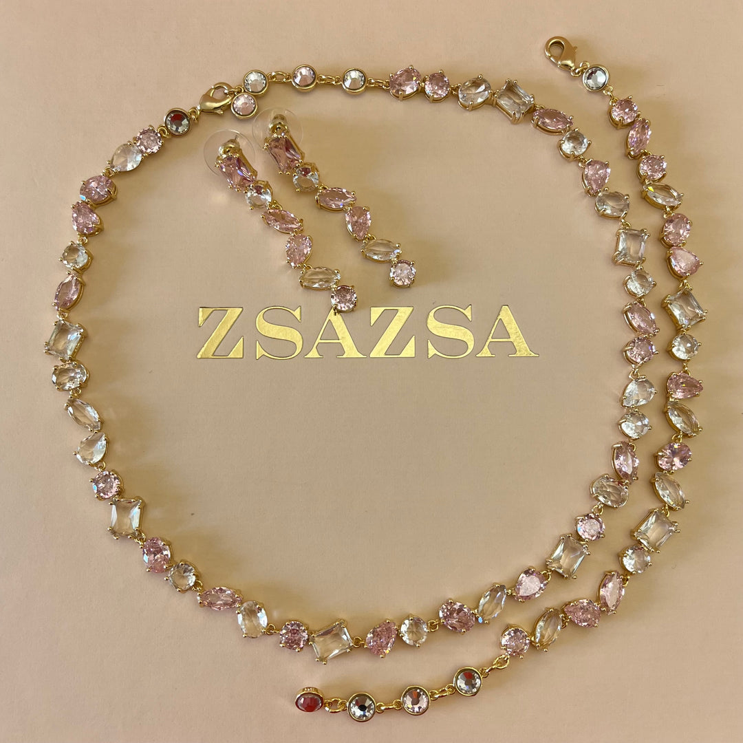 Light pink zircone set