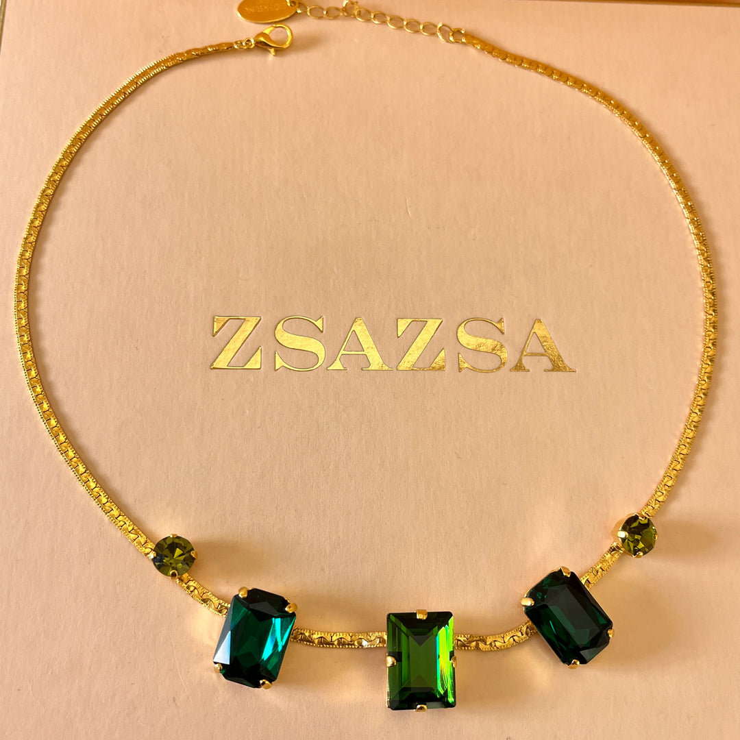 Shade of green Swarovski Crystals set
