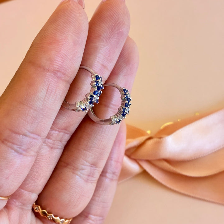 Royal blue sterling silver zircone set