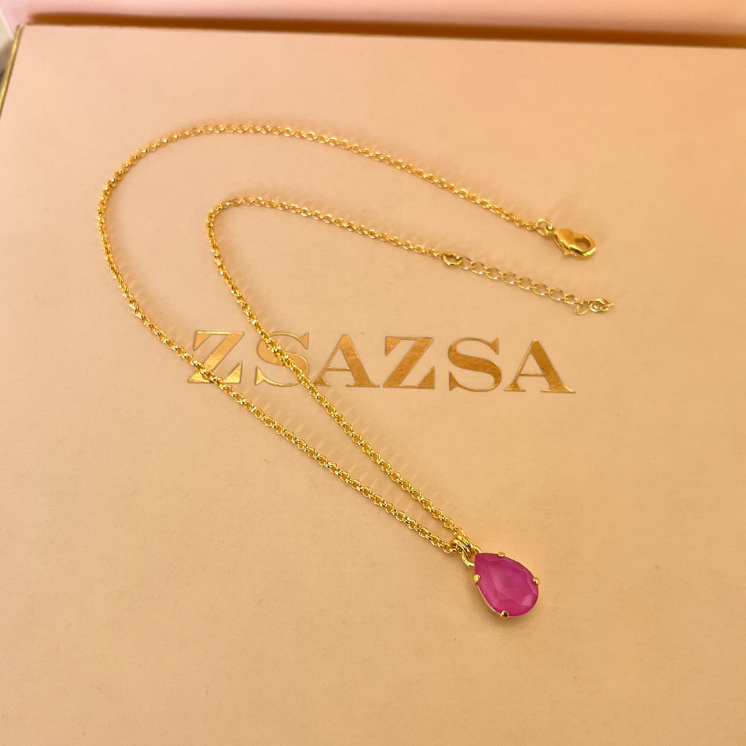 Pink and mauve Swarovski crystals set