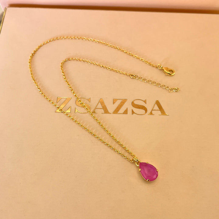 Pink and mauve Swarovski crystals set