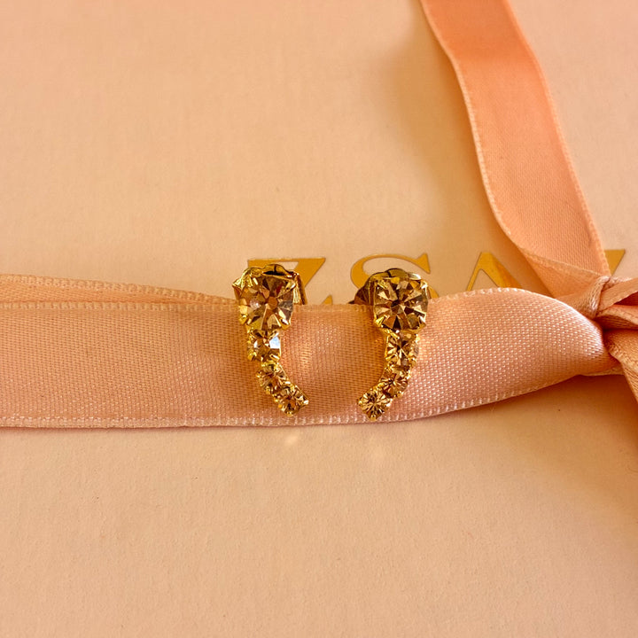 Peach Swarovski crystals earrings