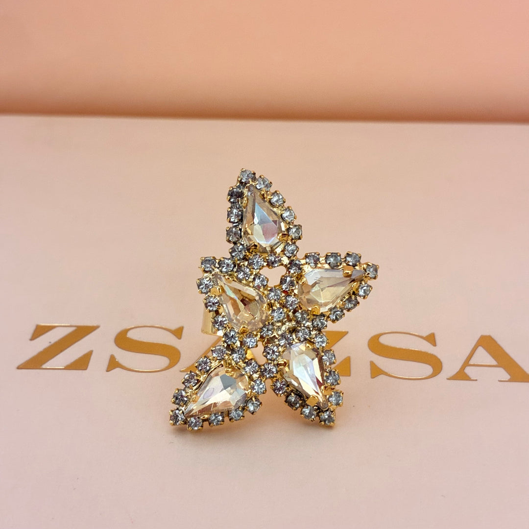 Champagne teardrops Swarovski crystals set