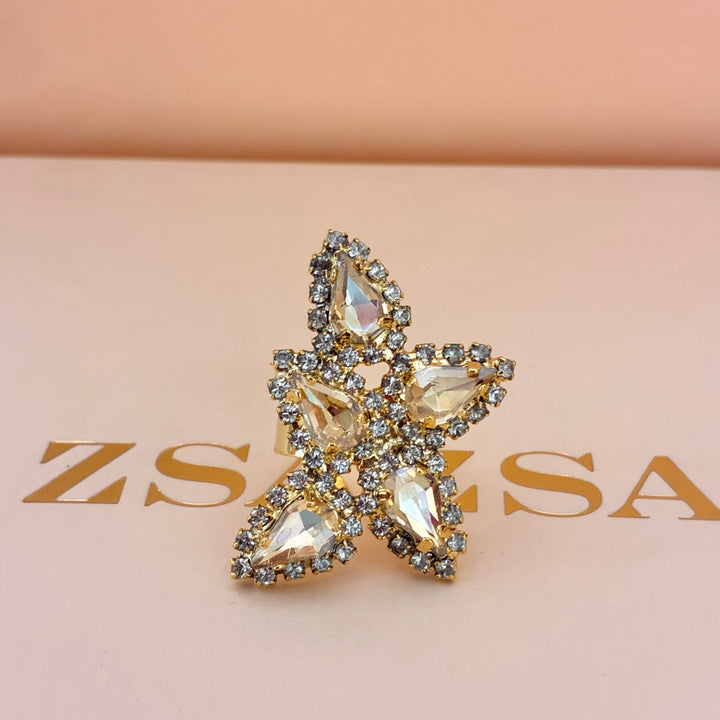 Champagne teardrops Swarovski crystals set