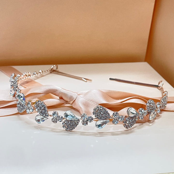 Dainty teardrop rose gold headpiece