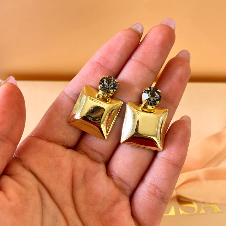 Grey preciosa crystals studs