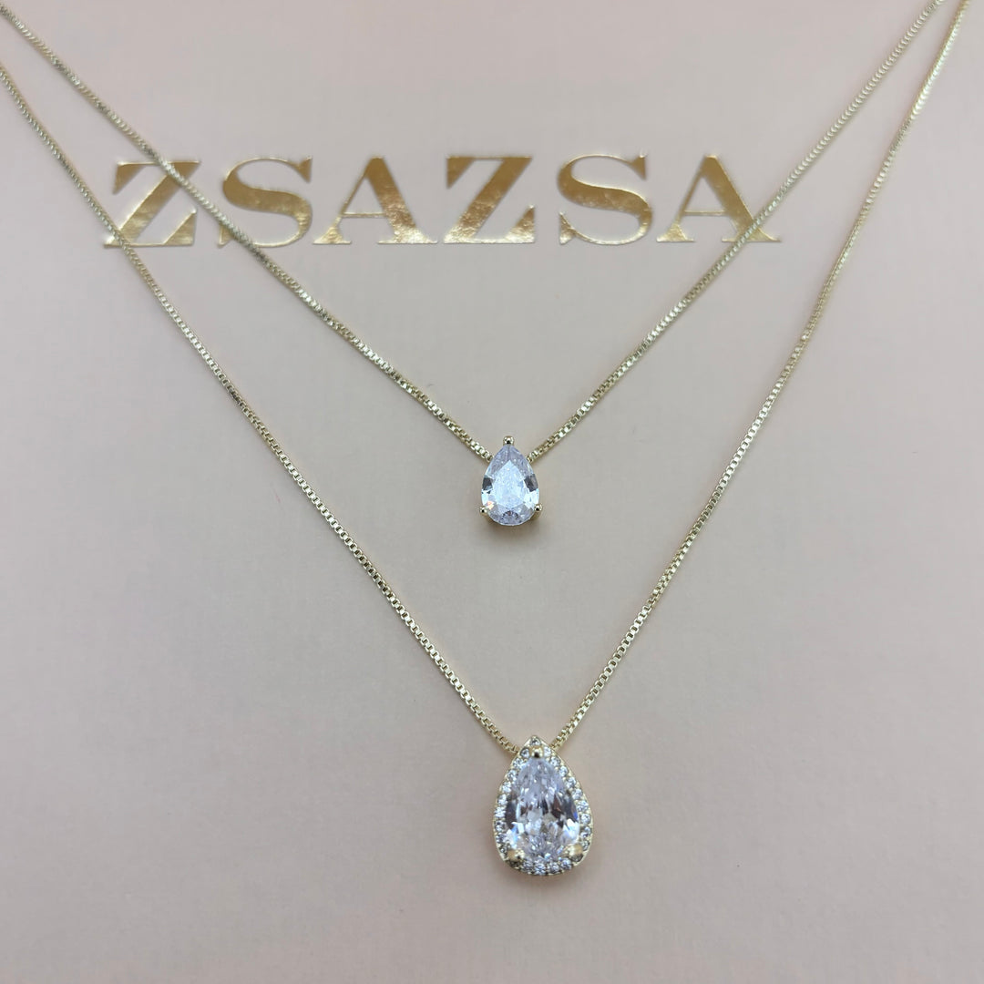 Teardrop zircone set