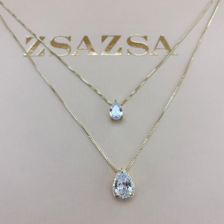 Teardrop zircone set