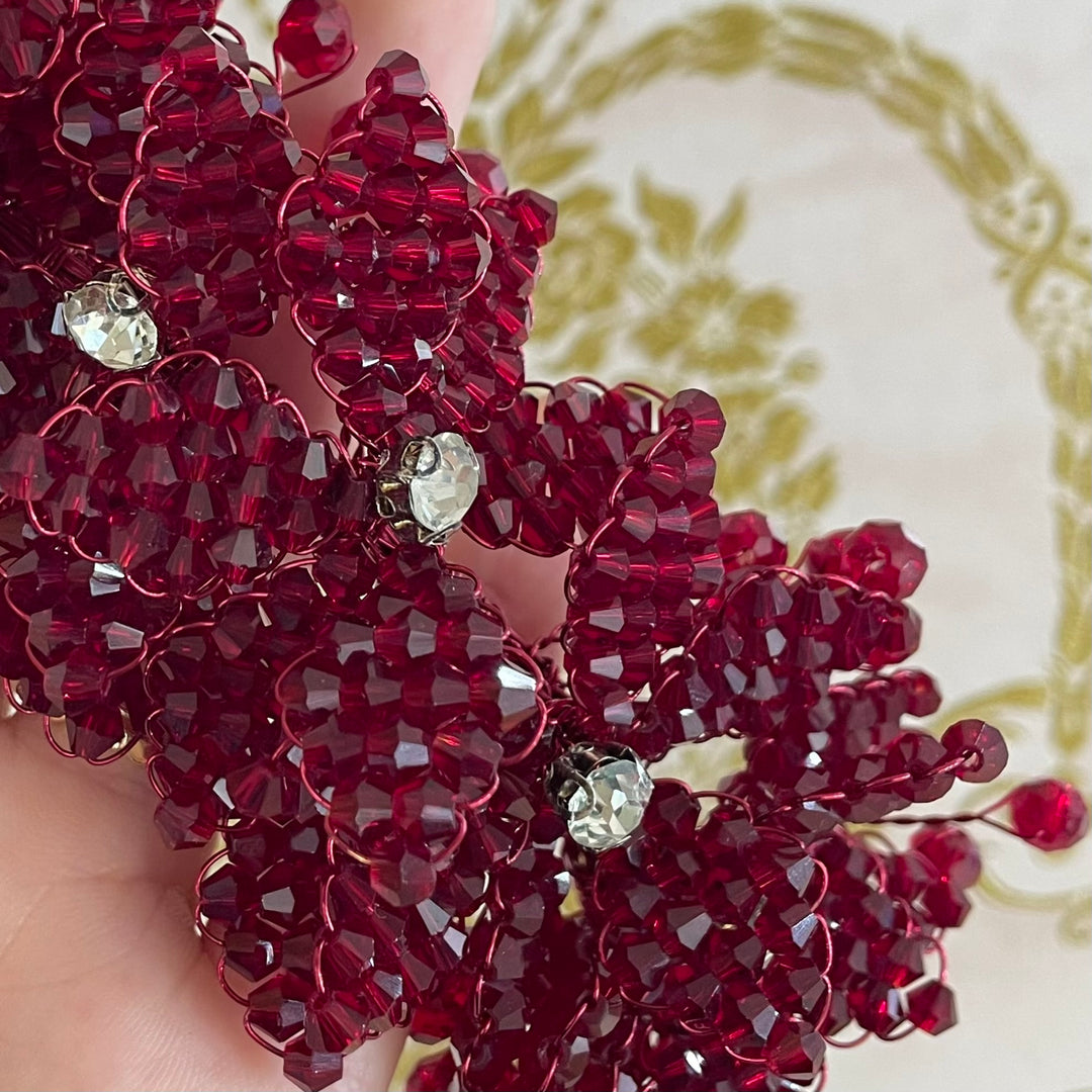 Dark red flowers headpiece