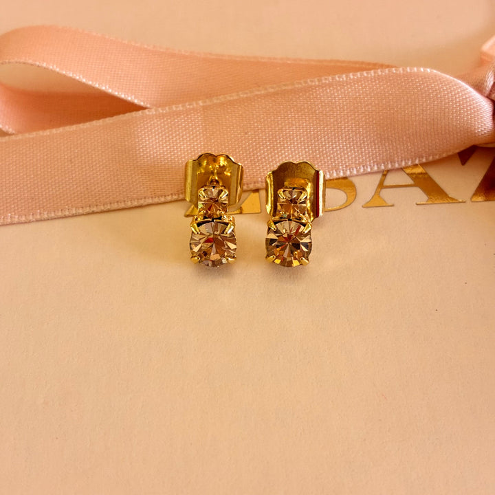 Dainty peach Swarovski crystals studs