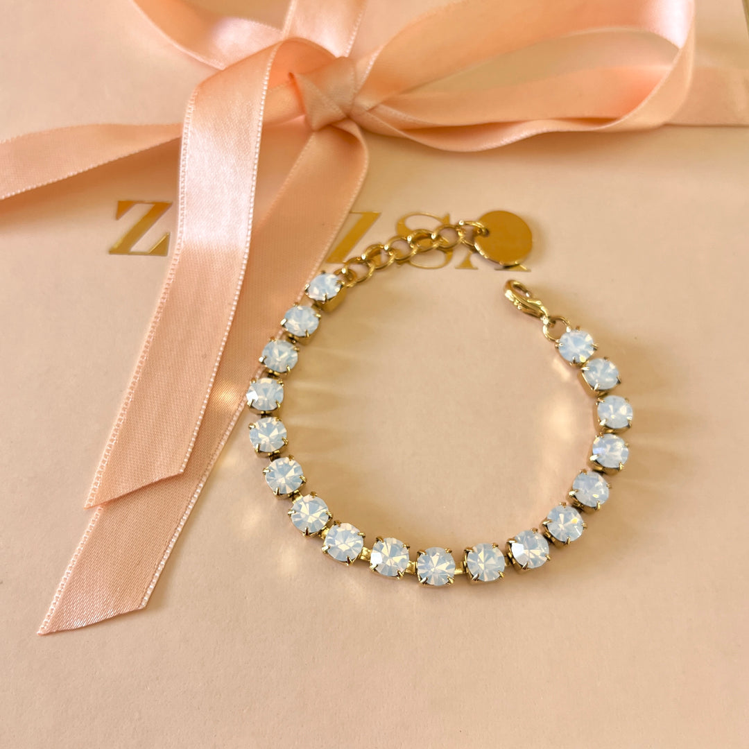 White Swarovski crystals bracelet