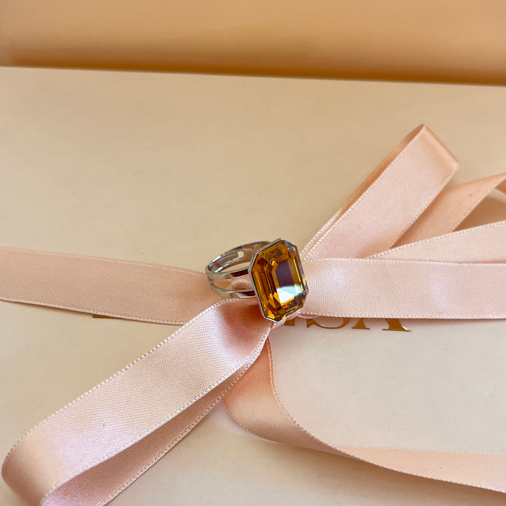 Topaz Swarovski crystal ring