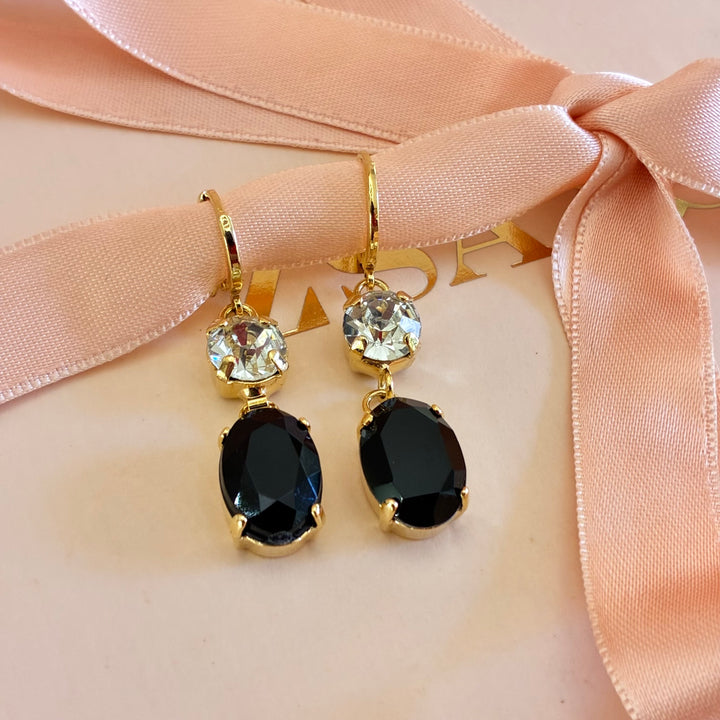 Black Preciosa crystals hooks