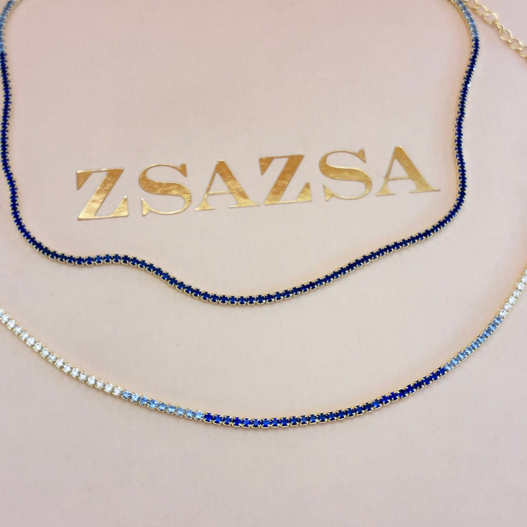 Navy blue Sterling sterling silver gold plated set