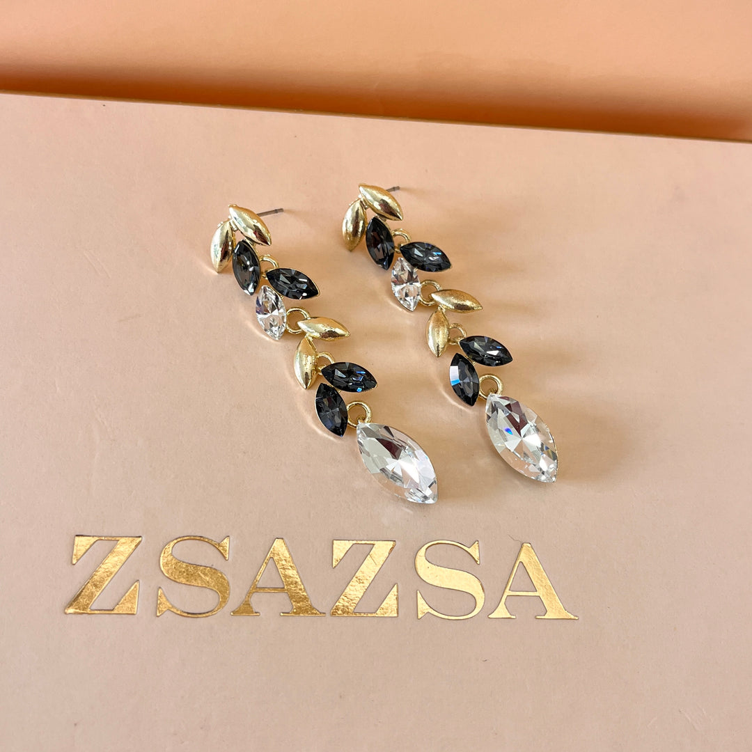 Marquise grey Swarovski crystals set