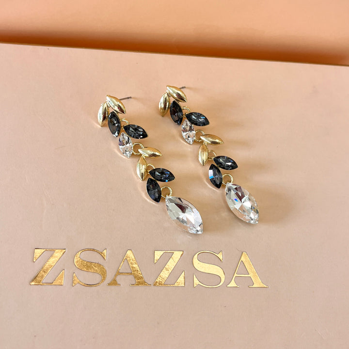 Marquise grey Swarovski crystals set