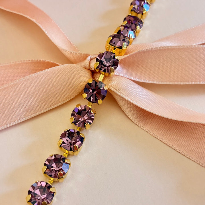Purple Swarovski crystals bracelet
