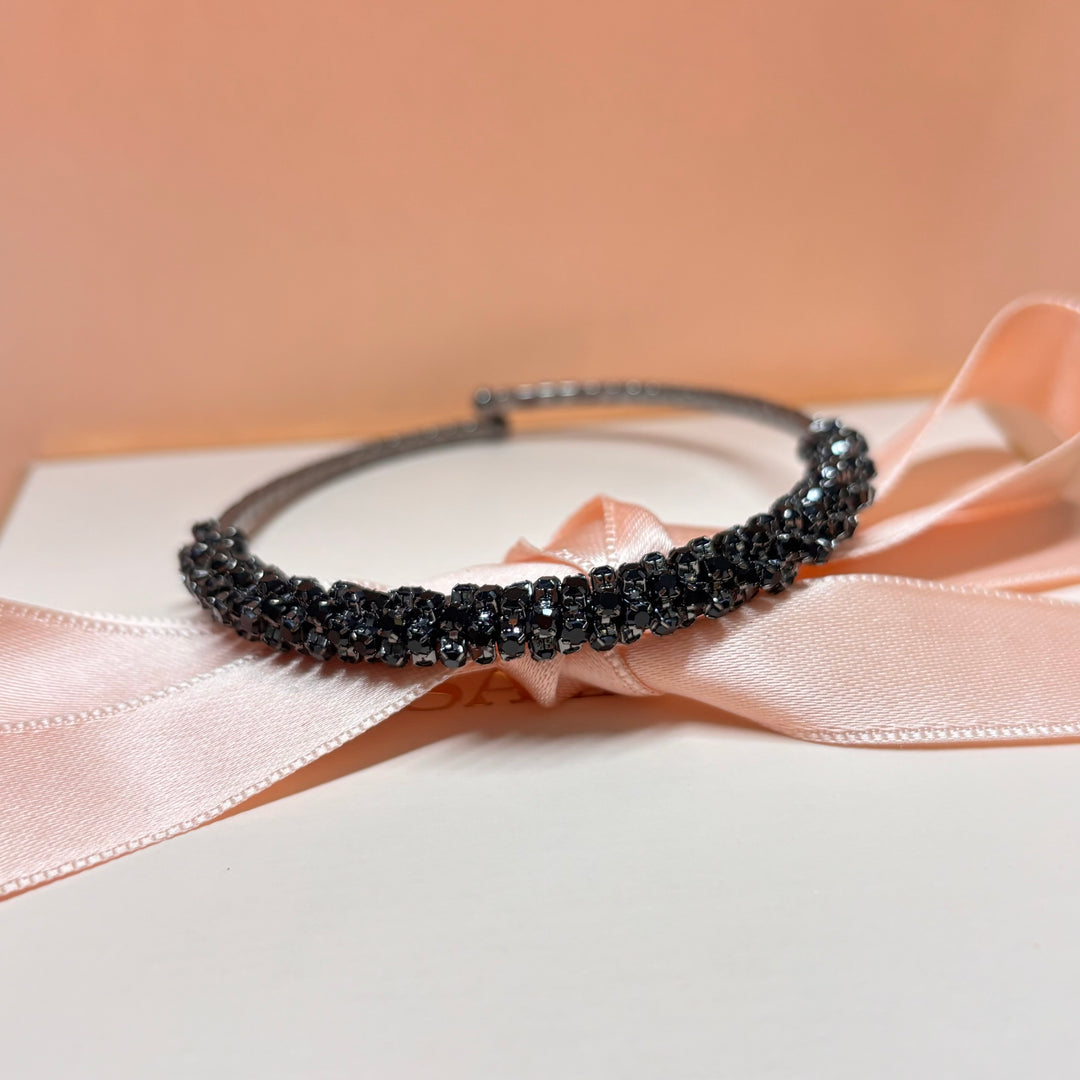 Black rhinestone bangle