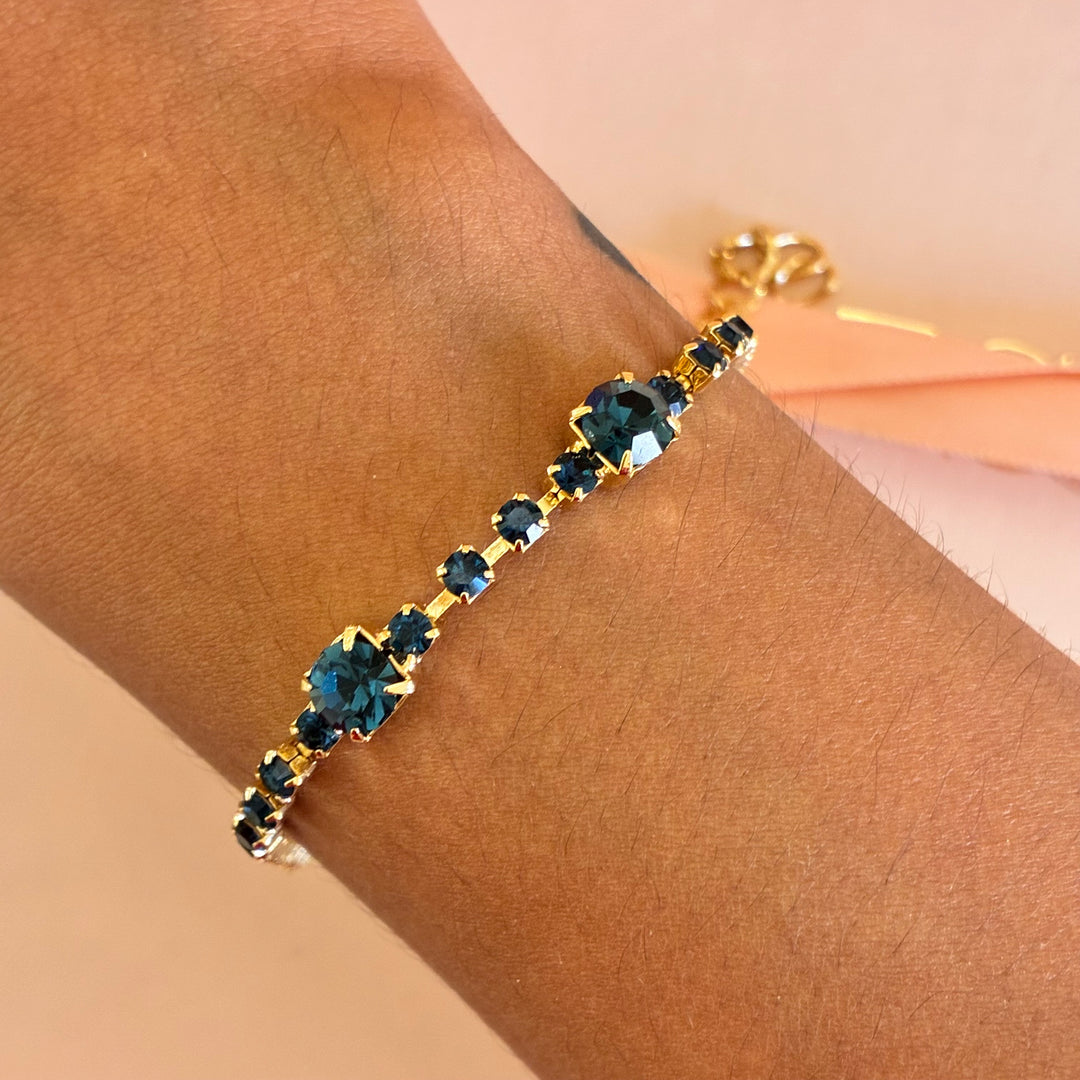 Navy blue Preciosa crystals bracelet