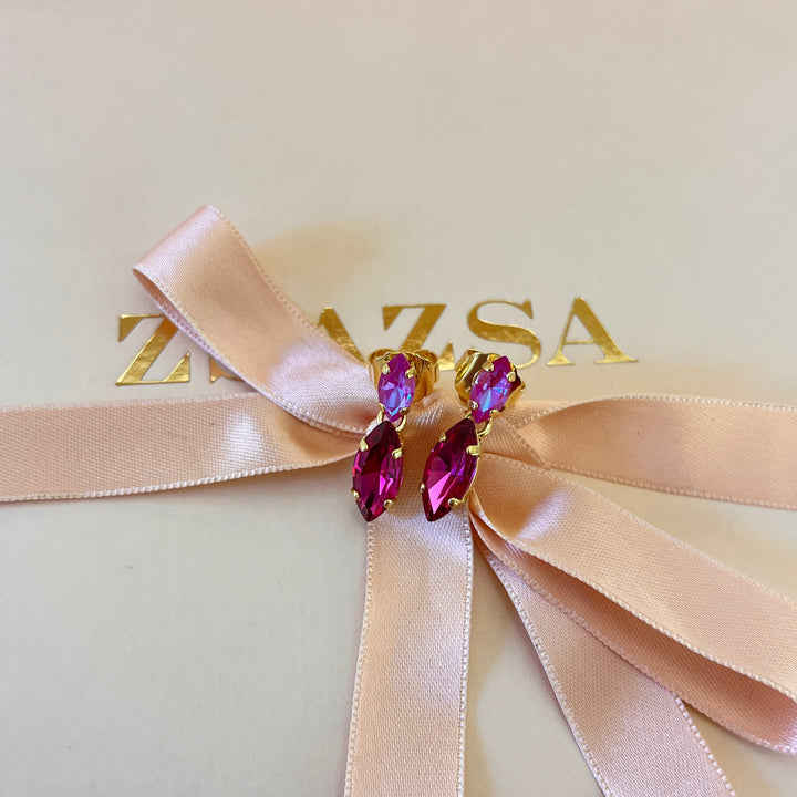 Fuchsia Swarovski crystals earrings