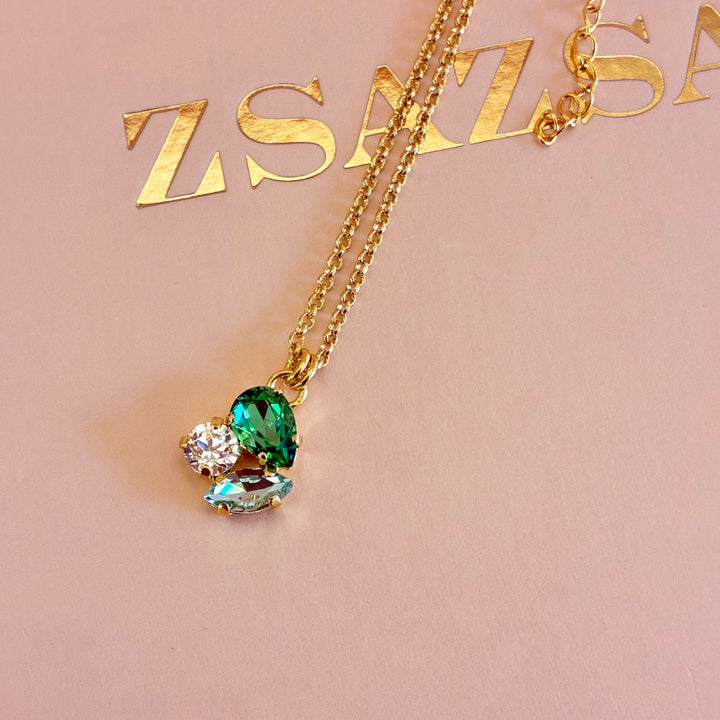 Dainty green Swarovski crystals pendant