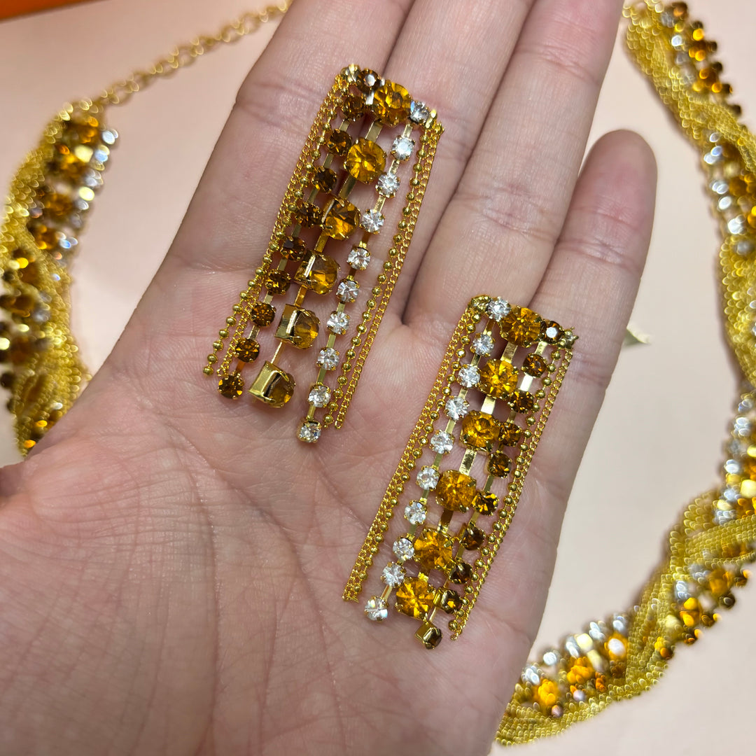 Brown and bronze rhinestone set