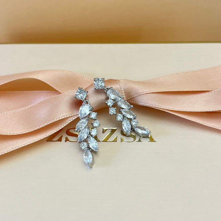 Silver zircone earrings